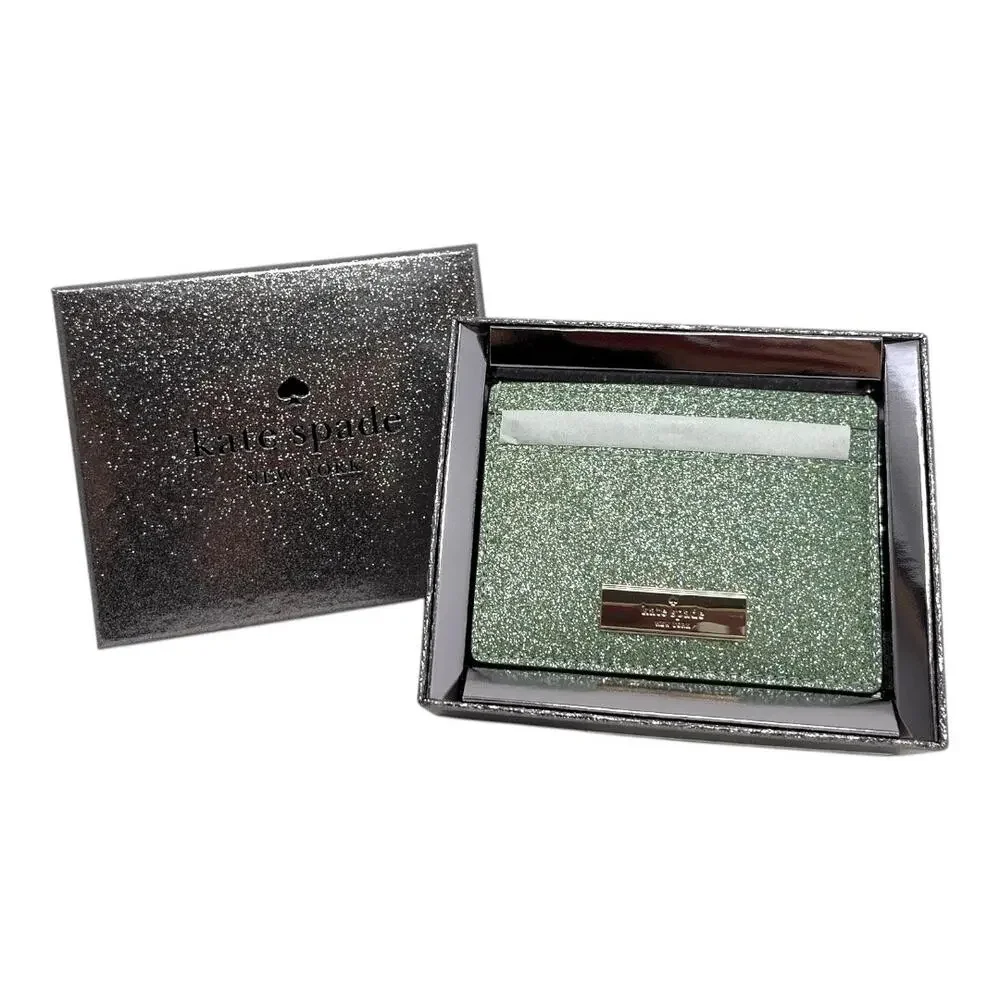 Kate Spade Glitter Wallet Seafoam Green NWT | Perfect Holiday Gift | $99 MSRP